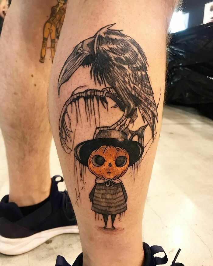 54 tatuagens inspiradas no Halloween de pessoas que fizeram seu amor pelo terror permanente 26
