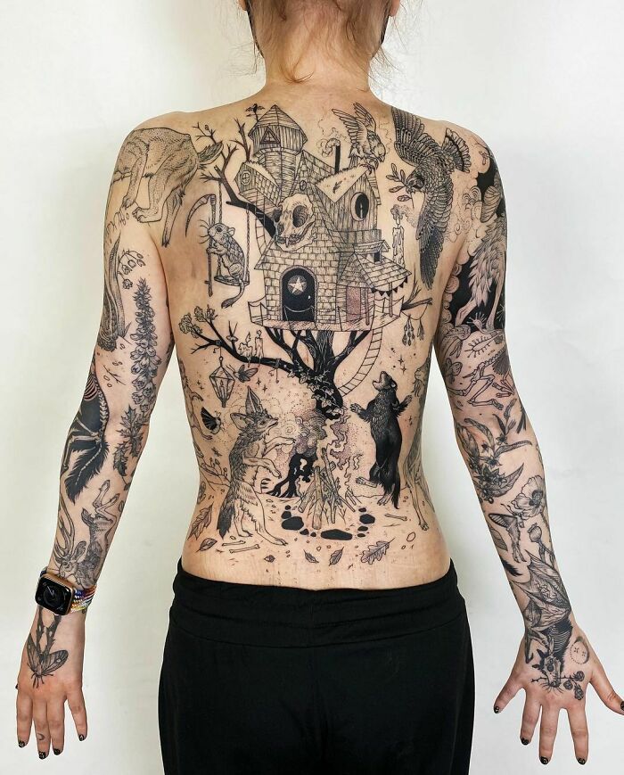 54 tatuagens inspiradas no Halloween de pessoas que fizeram seu amor pelo terror permanente 31