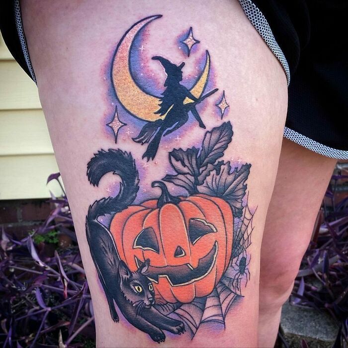 54 tatuagens inspiradas no Halloween de pessoas que fizeram seu amor pelo terror permanente 32