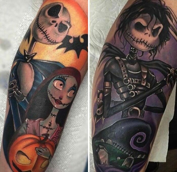 54 tatuagens inspiradas no Halloween de pessoas que fizeram seu amor pelo terror permanente 49