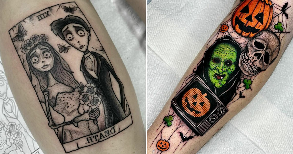 54 tatuagens inspiradas no Halloween de pessoas que fizeram seu amor pelo terror permanente