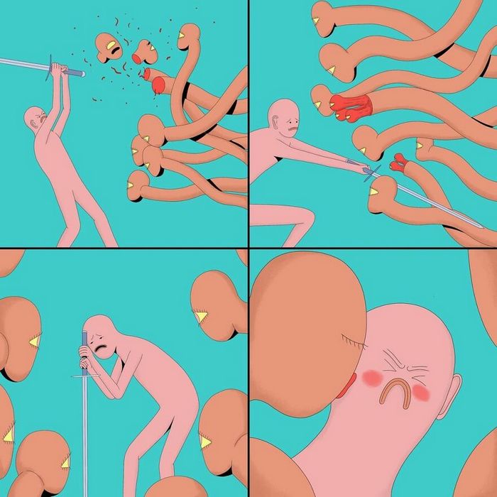 Artista cria quadrinhos que envolvem humor negro, surrealismo e sátira (40 fotos) 2