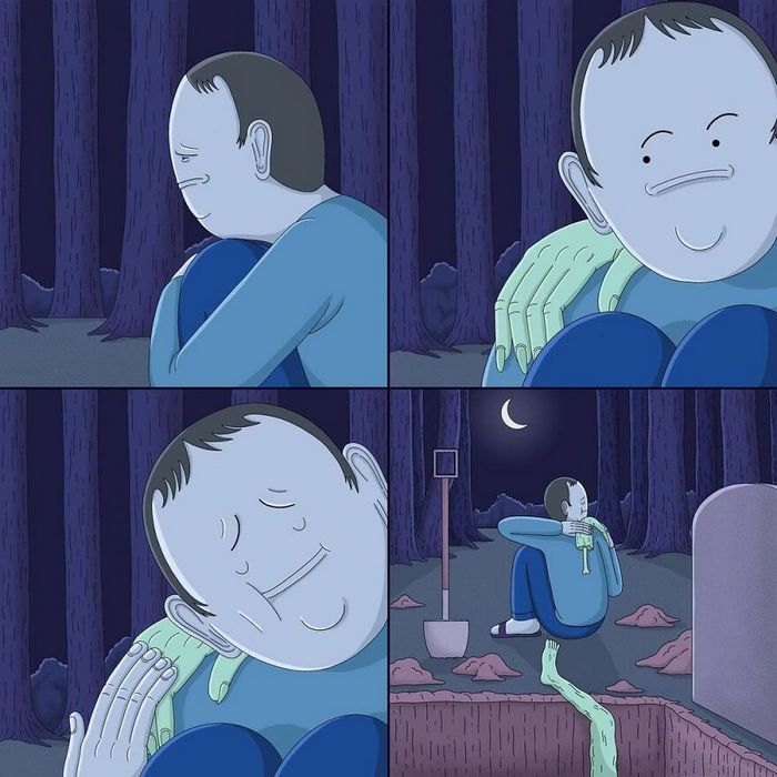 Artista cria quadrinhos que envolvem humor negro, surrealismo e sátira (40 fotos) 7