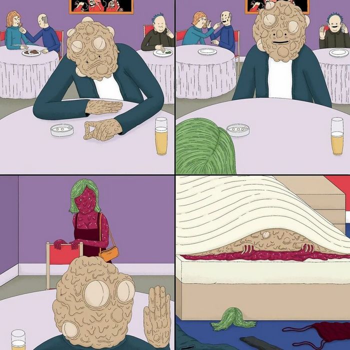 Artista cria quadrinhos que envolvem humor negro, surrealismo e sátira (40 fotos) 8