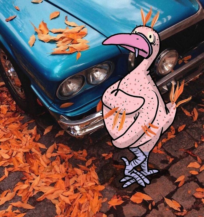 Artista invade fotos de estranhos no Instagram adicionando suas ilustrações hilariantes (45 fotos) 5