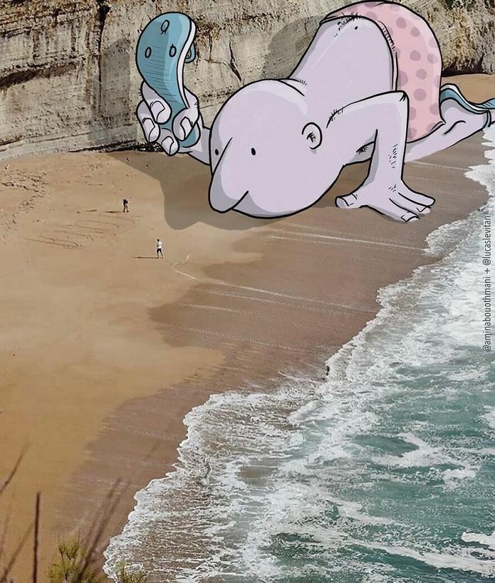 Artista invade fotos de estranhos no Instagram adicionando suas ilustrações hilariantes (45 fotos) 9