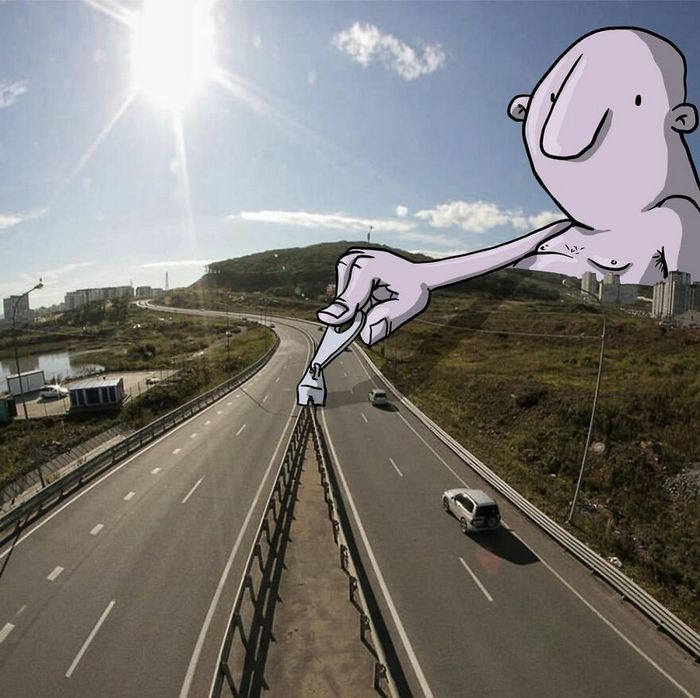 Artista invade fotos de estranhos no Instagram adicionando suas ilustrações hilariantes (45 fotos) 19