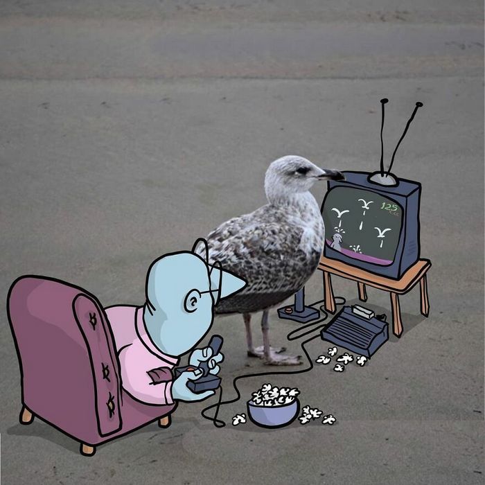 Artista invade fotos de estranhos no Instagram adicionando suas ilustrações hilariantes (45 fotos) 20