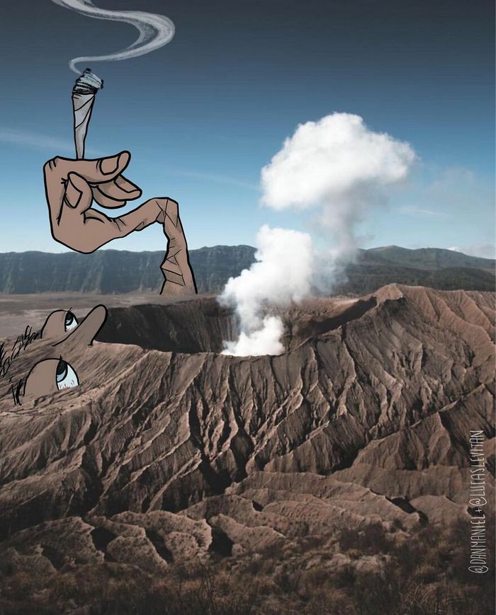 Artista invade fotos de estranhos no Instagram adicionando suas ilustrações hilariantes (45 fotos) 26