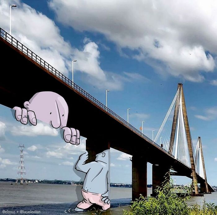 Artista invade fotos de estranhos no Instagram adicionando suas ilustrações hilariantes (45 fotos) 31