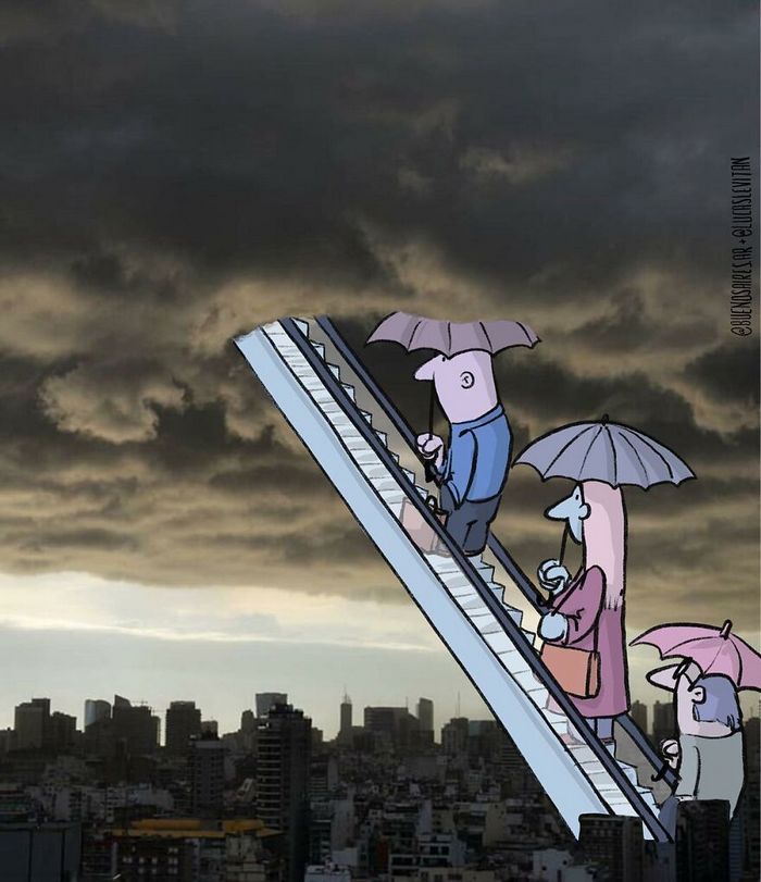 Artista invade fotos de estranhos no Instagram adicionando suas ilustrações hilariantes (45 fotos) 43