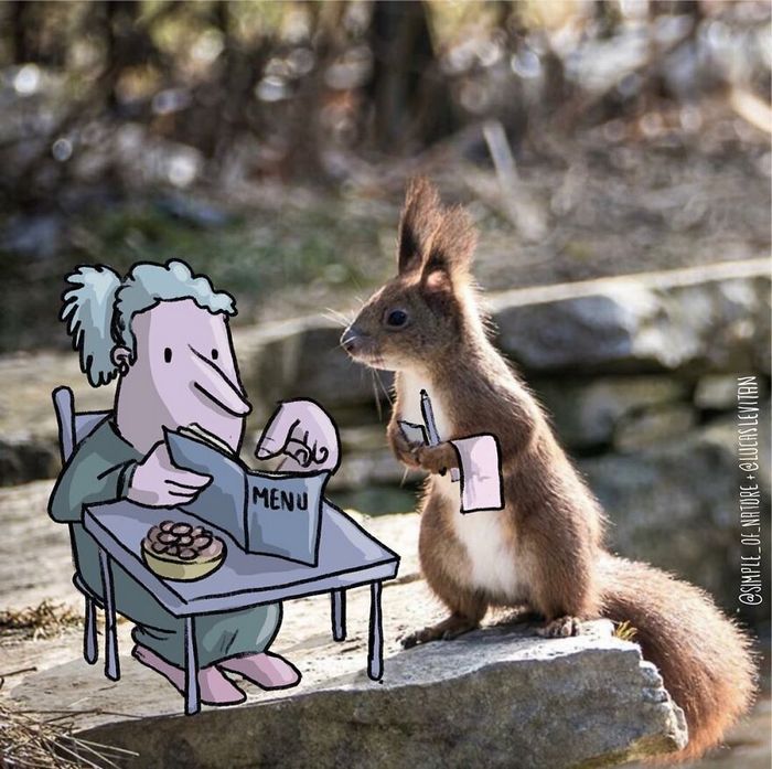 Artista invade fotos de estranhos no Instagram adicionando suas ilustrações hilariantes (45 fotos) 45