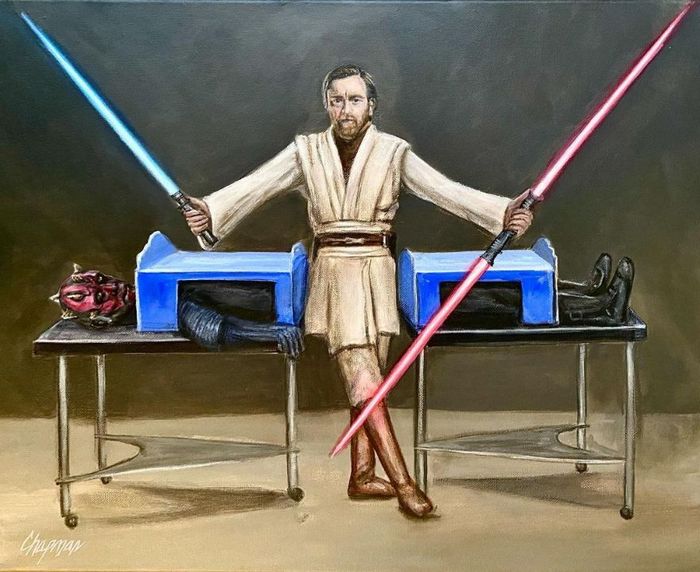 Artista pega cenas clássicas e as usa para criar pinturas humorísticas (48 fotos) 9