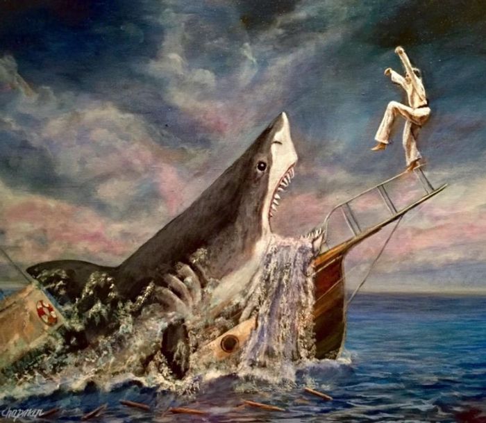 Artista pega cenas clássicas e as usa para criar pinturas humorísticas (48 fotos) 10