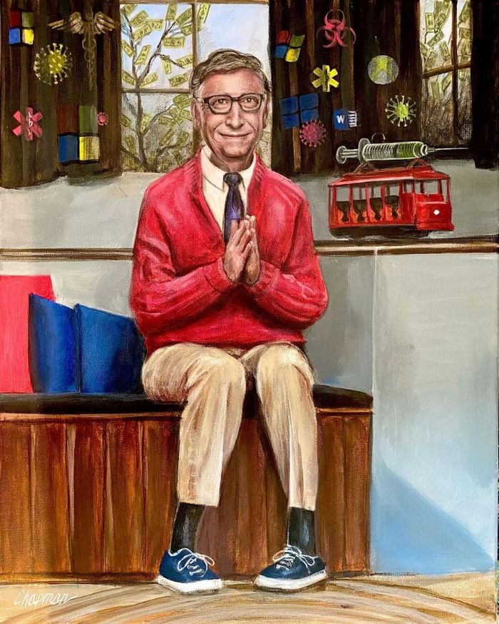 Artista pega cenas clássicas e as usa para criar pinturas humorísticas (48 fotos) 24