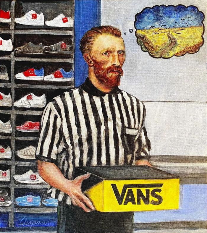 Artista pega cenas clássicas e as usa para criar pinturas humorísticas (48 fotos) 28