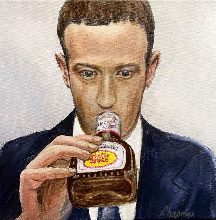 Artista pega cenas clássicas e as usa para criar pinturas humorísticas (48 fotos) 30