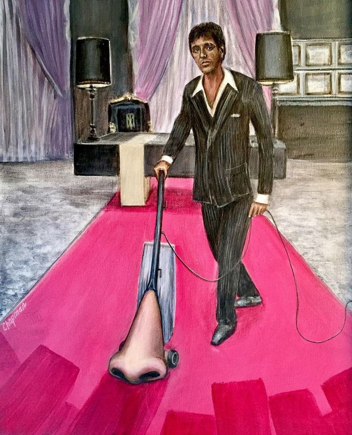 Artista pega cenas clássicas e as usa para criar pinturas humorísticas (48 fotos) 34