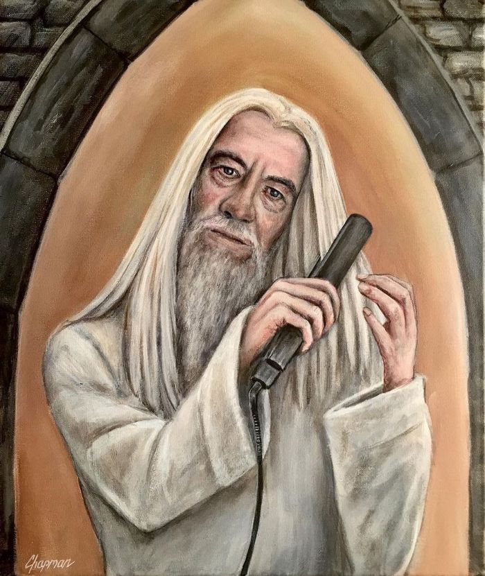 Artista pega cenas clássicas e as usa para criar pinturas humorísticas (48 fotos) 40