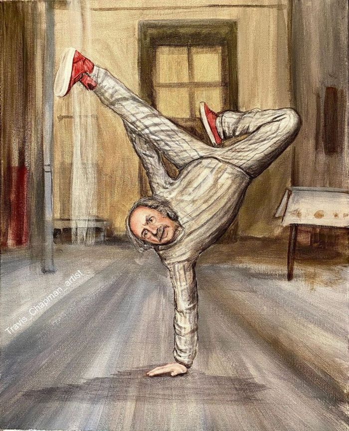 Artista pega cenas clássicas e as usa para criar pinturas humorísticas (48 fotos) 41