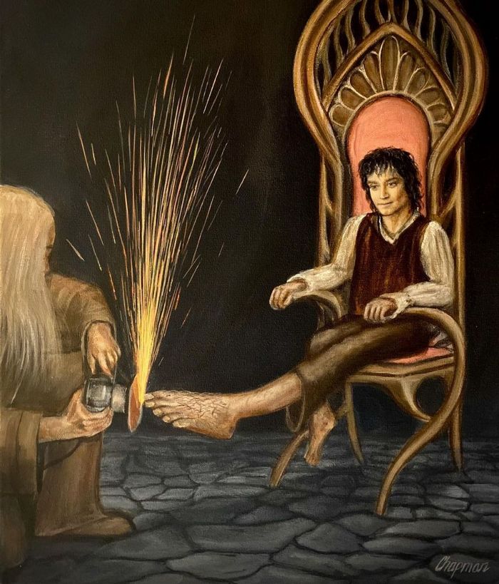 Artista pega cenas clássicas e as usa para criar pinturas humorísticas (48 fotos) 43