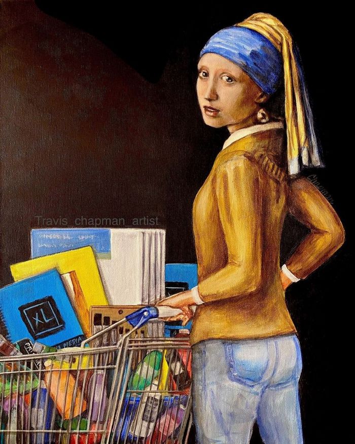 Artista pega cenas clássicas e as usa para criar pinturas humorísticas (48 fotos) 44
