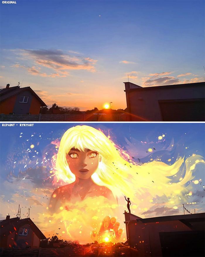 42 desenhos sobrenaturais desenhados sobre fotos da natureza por este artista 16