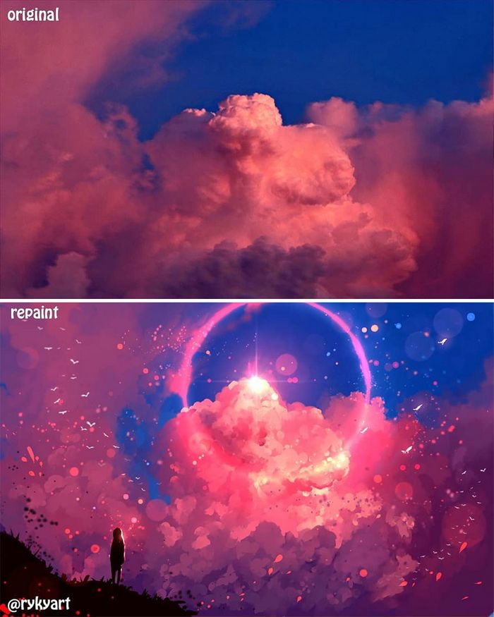 42 desenhos sobrenaturais desenhados sobre fotos da natureza por este artista 23