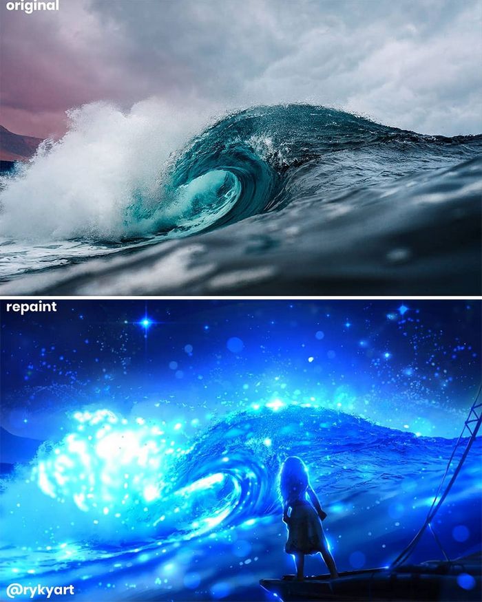 42 desenhos sobrenaturais desenhados sobre fotos da natureza por este artista 36