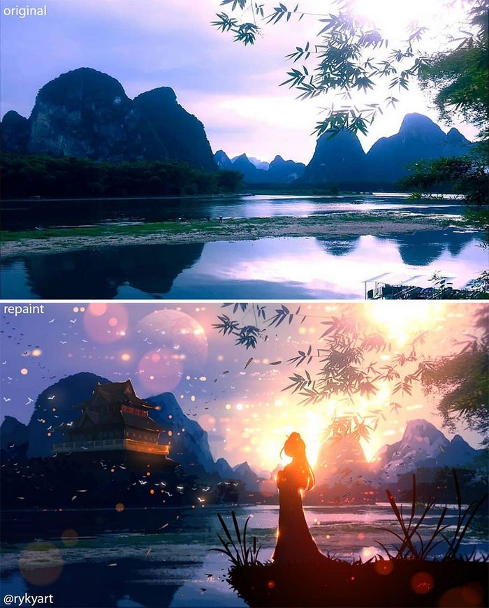 42 desenhos sobrenaturais desenhados sobre fotos da natureza por este artista 37