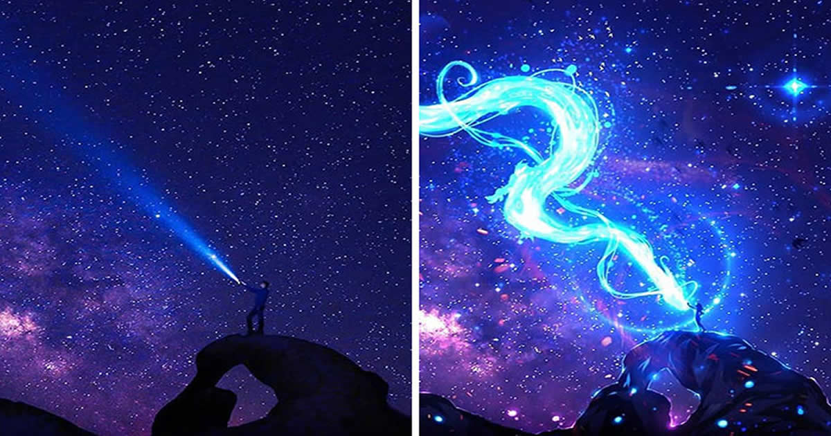 42 desenhos sobrenaturais desenhados sobre fotos da natureza por este artista