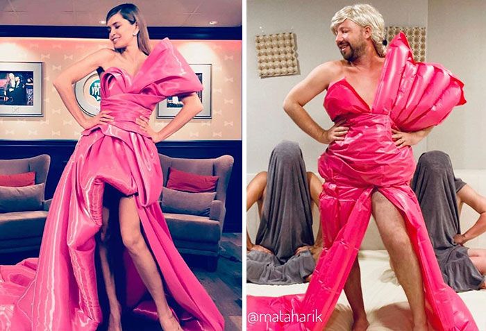 Esse cara decidiu parodiar roupas de celebridades (34 fotos) 17