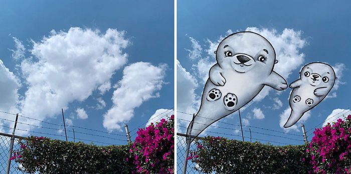 Este artista cria desenhos inspirados em formas de nuvem (42 fotos) 9