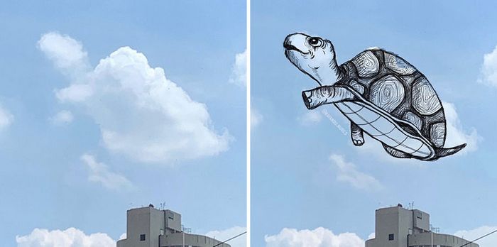 Este artista cria desenhos inspirados em formas de nuvem (42 fotos) 16