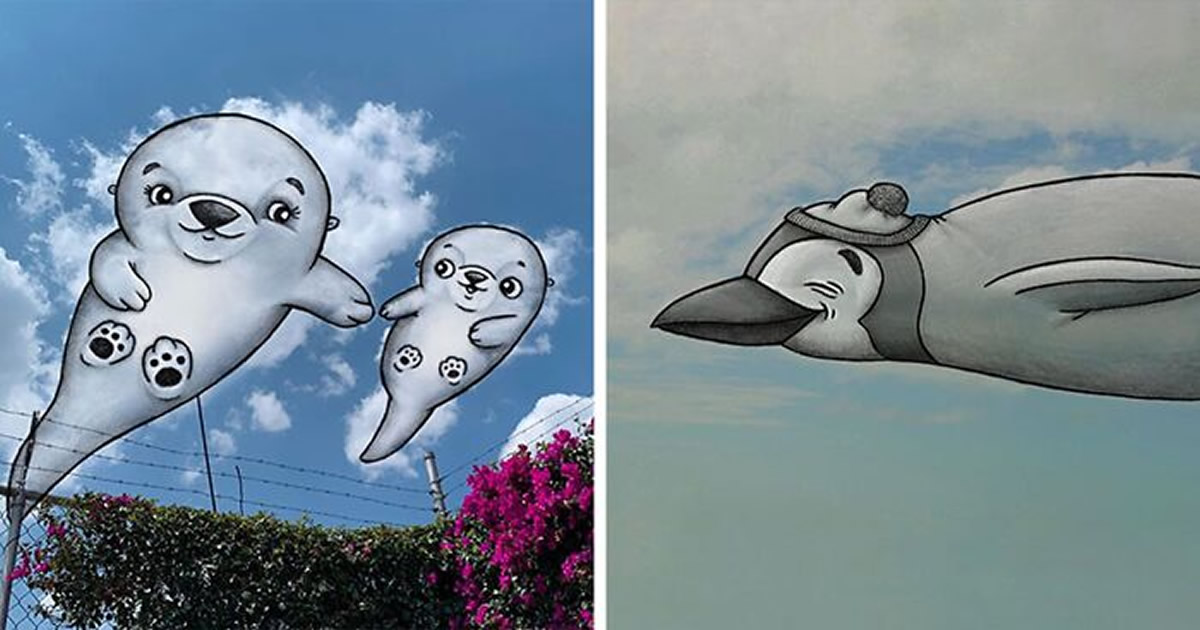 Este artista cria desenhos inspirados em formas de nuvem (42 fotos)