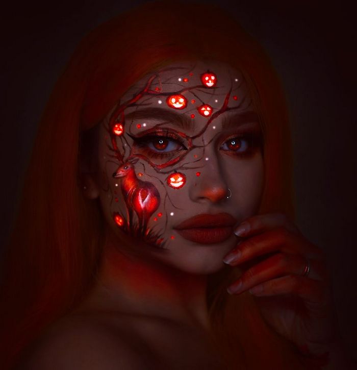 Eu uso maquiagem, tinta UV e luz para criar looks que brilham no escuro (26 fotos) 9