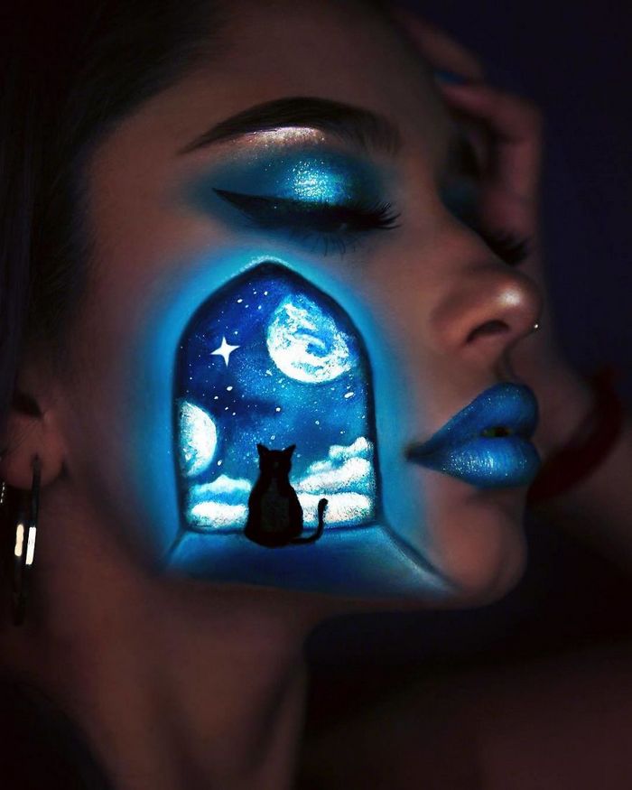 Eu uso maquiagem, tinta UV e luz para criar looks que brilham no escuro (26 fotos) 23