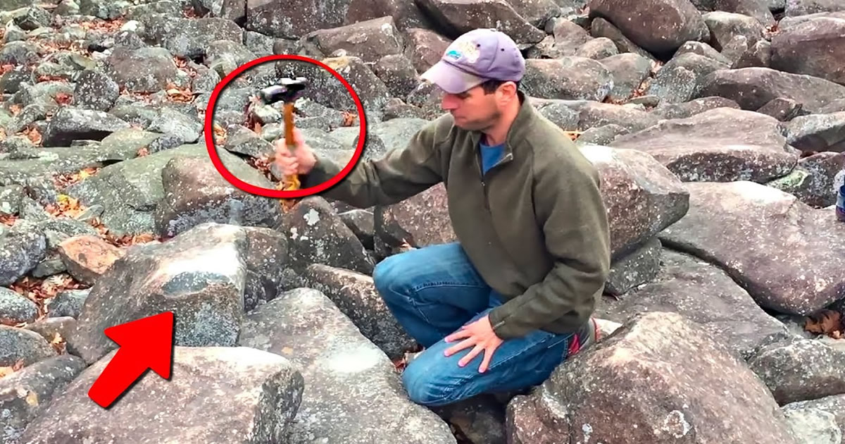 Quando esse cara bateu na pedra com um martelo, uma coisa confusa aconteceu