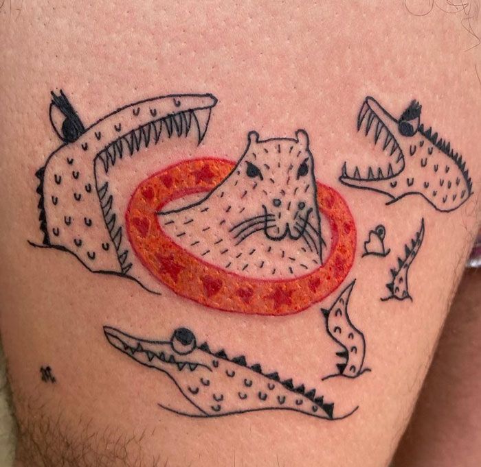 Esta tatuadora não consegue desenhar e é precisamente por isso que seus clientes a escolheram (32 fotos) 7