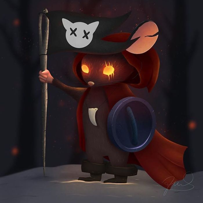 35 ilustrações de lindos monstros e espíritos brilhantes da floresta 18