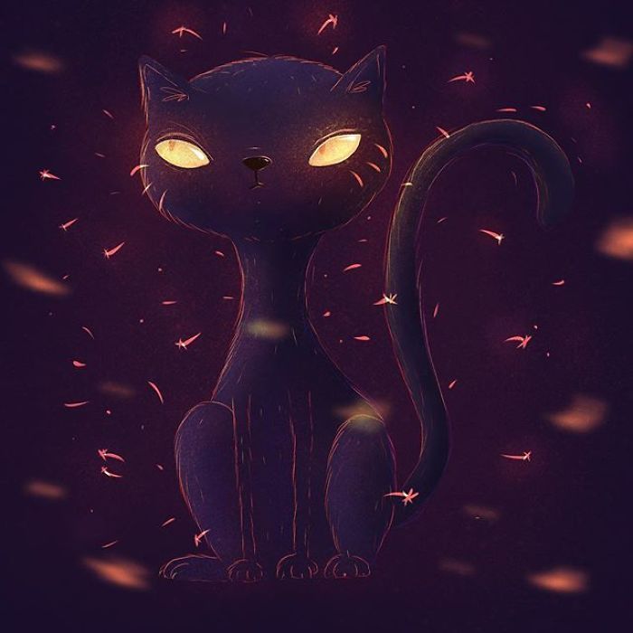 35 ilustrações de lindos monstros e espíritos brilhantes da floresta 21