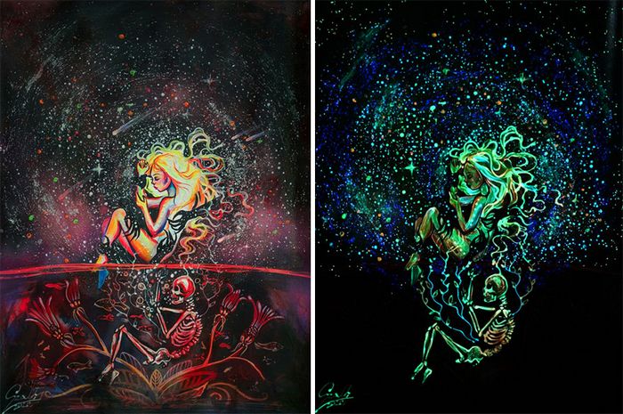 Minhas pinturas brilhantes mostram seus significados ocultos no escuro (29 fotos) 2