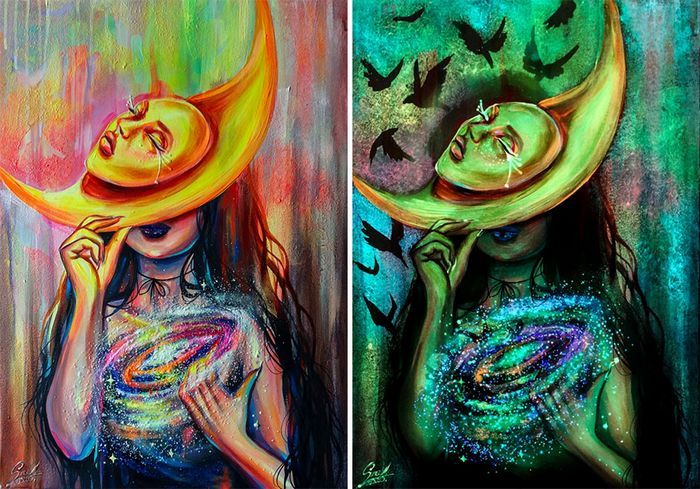 Minhas pinturas brilhantes mostram seus significados ocultos no escuro (29 fotos) 4