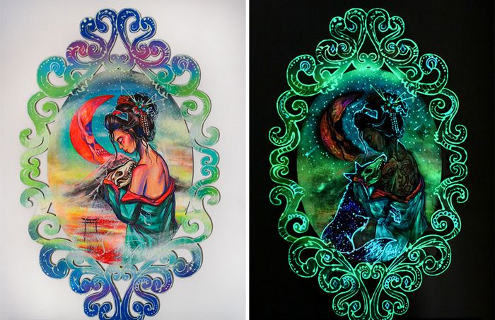 Minhas pinturas brilhantes mostram seus significados ocultos no escuro (29 fotos) 5