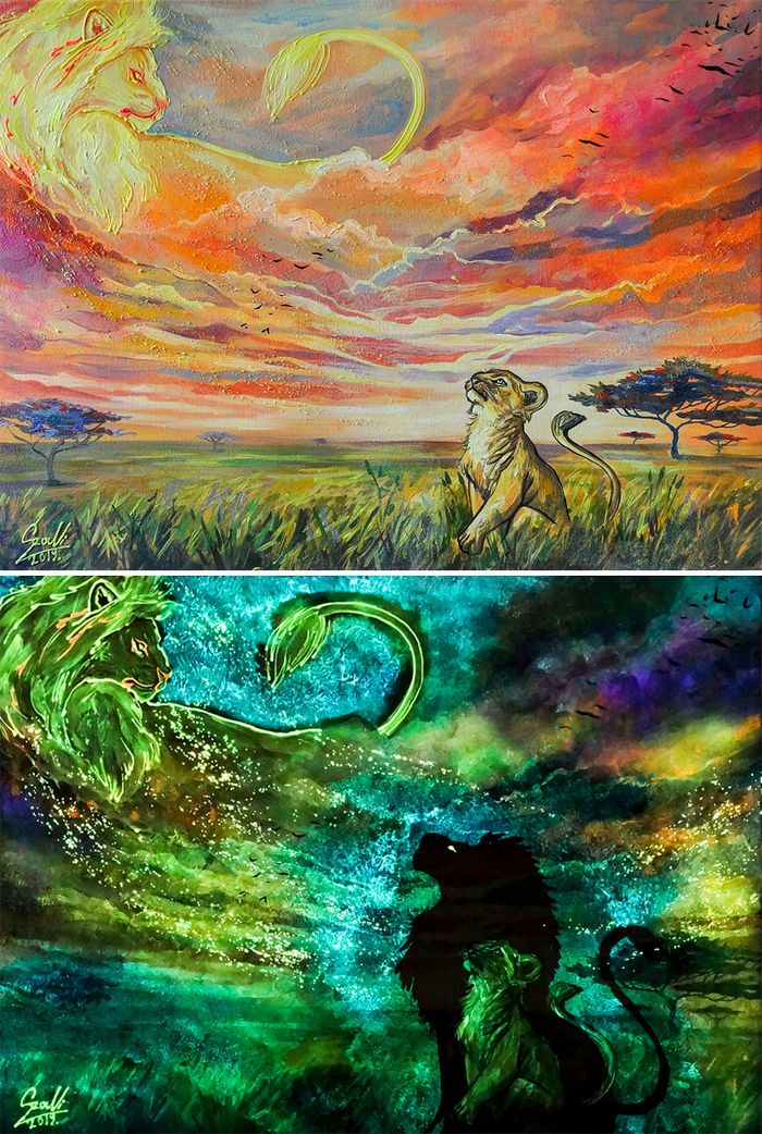 Minhas pinturas brilhantes mostram seus significados ocultos no escuro (29 fotos) 13