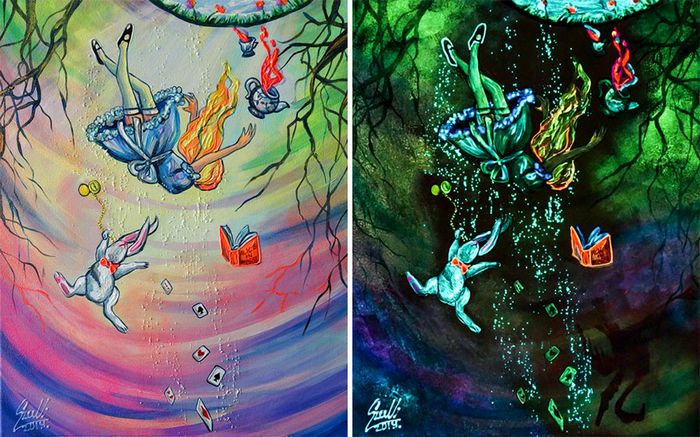 Minhas pinturas brilhantes mostram seus significados ocultos no escuro (29 fotos) 17