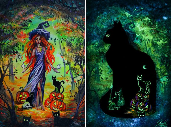 Minhas pinturas brilhantes mostram seus significados ocultos no escuro (29 fotos) 21