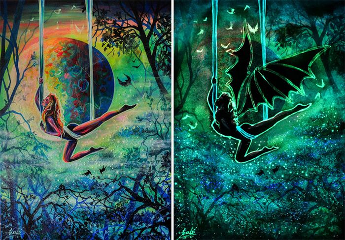 Minhas pinturas brilhantes mostram seus significados ocultos no escuro (29 fotos) 22