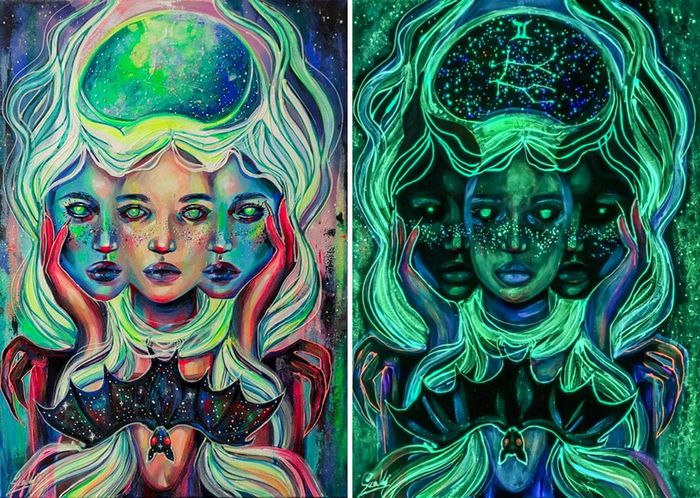 Minhas pinturas brilhantes mostram seus significados ocultos no escuro (29 fotos) 24