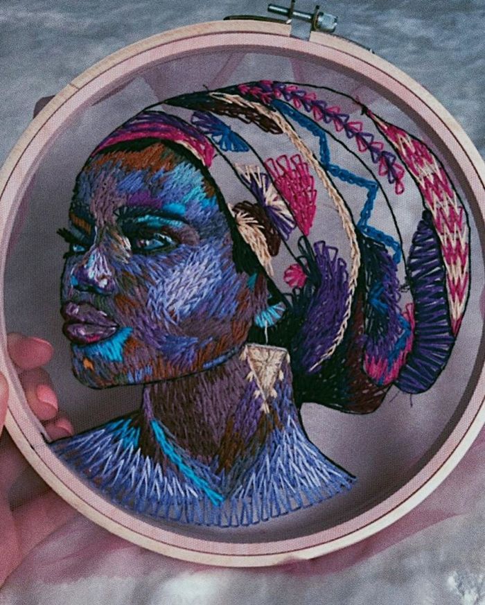 Costuro fios coloridos em tule para criar um efeito 3D na minha arte (38 fotos) 34